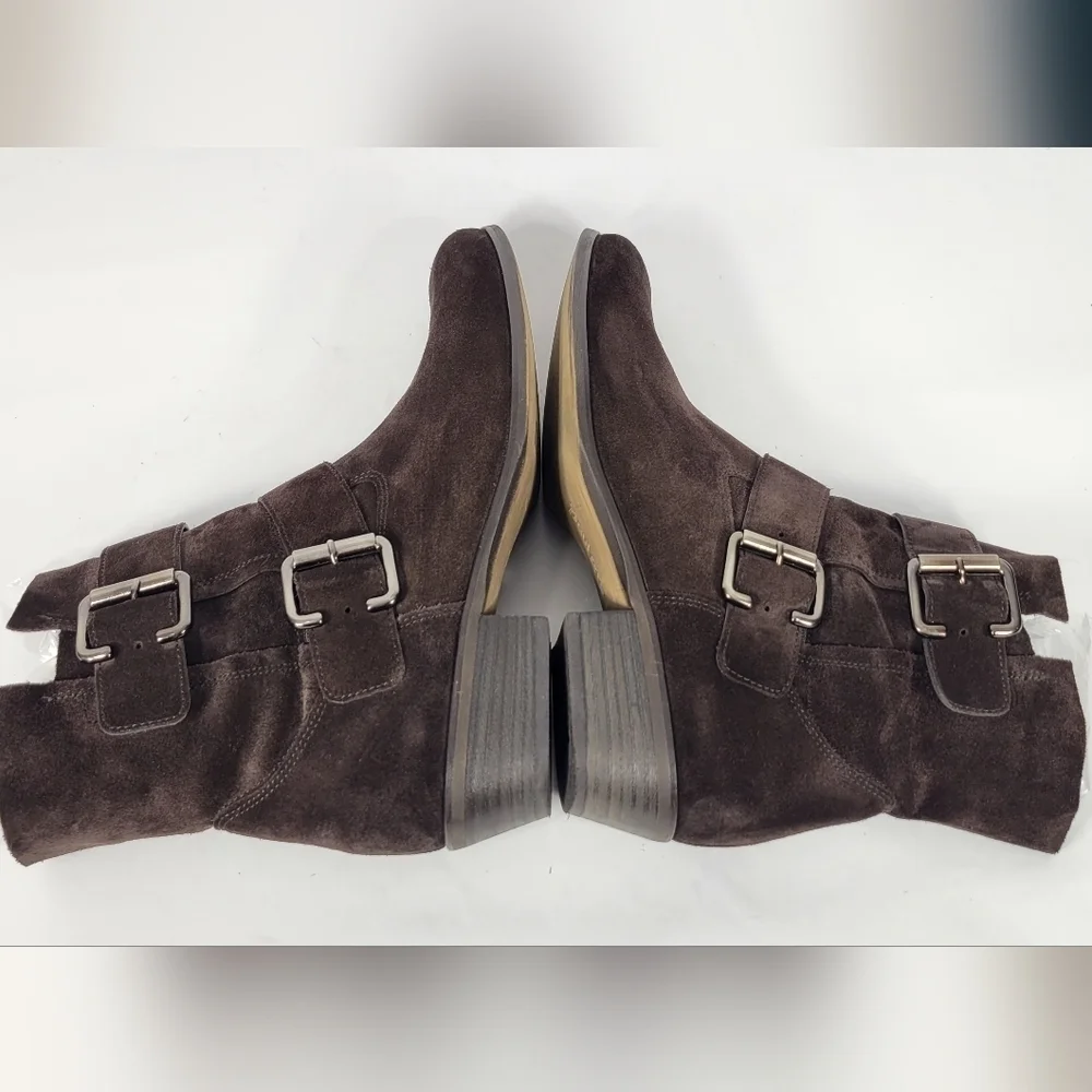 Paul Green Dark Brown Suede Ankle Booties #788 Size 5.5